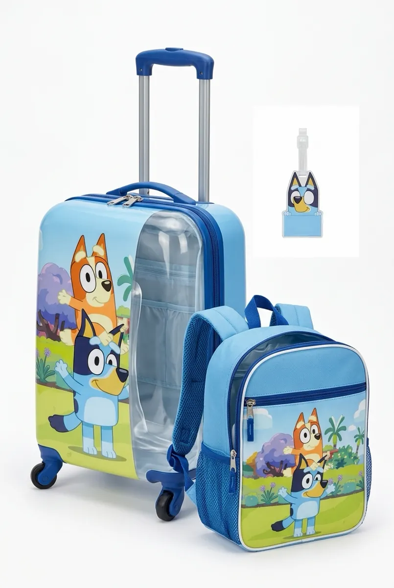Детски комплект куфар и раница”Bluey Travel Set”